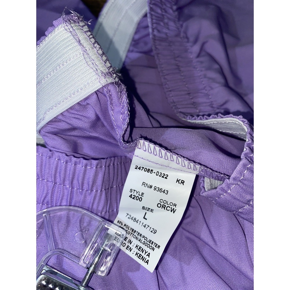 LARGE Cherokee Womens Elastic Waistband 4200 Scrub Pants, Orchid - Picture 5 of 5